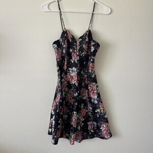 Victoria's Secret Black and Pink Floral Mini Dress